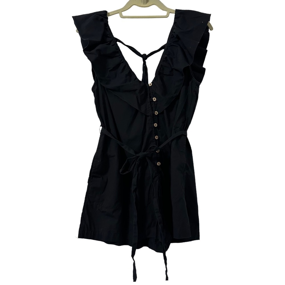 Free People Women’s Ruffle Cap Sleeve Darling Romper in Black Size XS